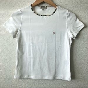 Vintage Burberry Nova Check Women’s White Tee Shirt